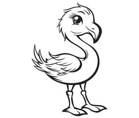 Illustration of a flamingo, Flamingo vector, Outline of a flamingo