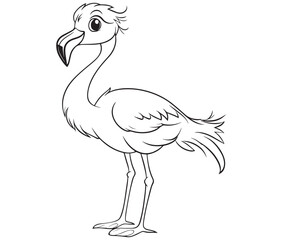 Illustration of a flamingo, Flamingo vector, Outline of a flamingo