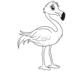 Illustration of a flamingo, Flamingo vector, Outline of a flamingo