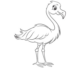 Illustration of a flamingo, Flamingo vector, Outline of a flamingo