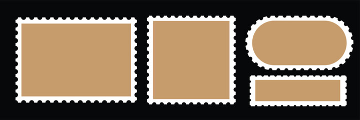 Blank Postage Stamps  vector icon illustration .