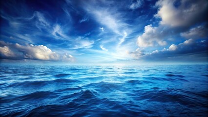 Obraz premium A luxurious navy blue watercolor ocean sky long shot