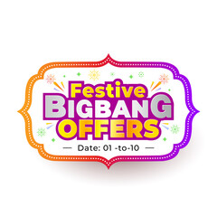 Festive bigbang offers, sale concept for Indian Navratri, Diwali festival.
