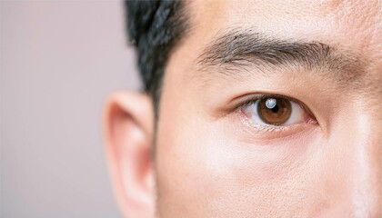 Fototapeta premium 男性 目 瞳 カラコン まつ毛 メイク 美容 整形 人物 医療 イメージ