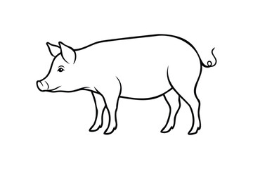 pig silhouette vector illustration