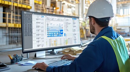 Generate a photo realistic image of scheduling managers optimizing the construction schedule, with project timeline adjustments, scheduling software interface, team collaboration