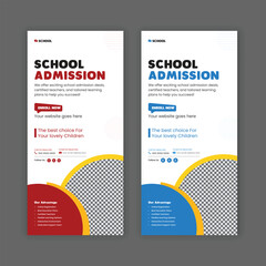 School admission dl flyer design or back-to-school colorful rack card template