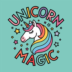 Unicorn Sticker: Vector T-Shirt Design