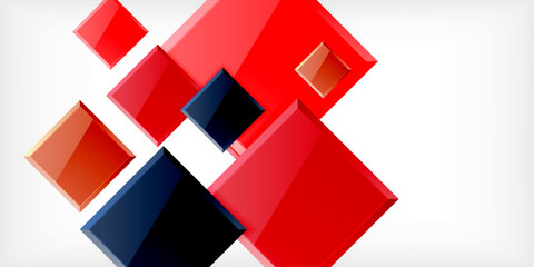 Colorful squares with reflections abstract background design. Vector Illustration For Wallpaper, Banner, Background, Card, Book Illustration, landing page