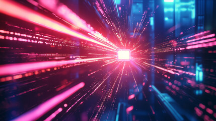 Obraz premium Abstract background featuring a wavy grid color graph with a defocused effect on a dark backdrop. Represents big data and technology wireframe interlacement in virtual space. Ideal for a banner focuse