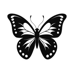 A butterfly silhouette black vector art illustration