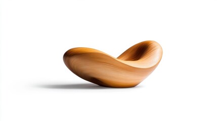 A hand-carved wooden sculpture placed on a white background, highlighting natural texture and craftsmanship.