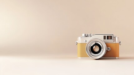 A retro camera on a plain white background with a faded sepia overlay, evoking nostalgia.