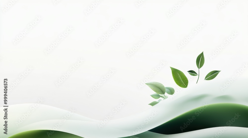 Poster a soft gradient from green to white with smooth transitions, creating a nature-inspired effect on th