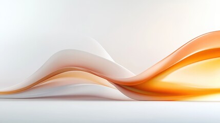 Abstract shape set against a white background, with a gradient of warm tones moving from bottom to top.