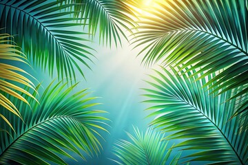 Fototapeta premium abstract background of palm leaf in dreamy summer vibes
