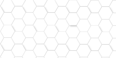 Vector abstract 3d white hexagon realistic mesh cell honeycomb texture. geometric white grid emboss hexagonal background. luxury emboss honeycomb white pattern shadow polygonal square web connection.