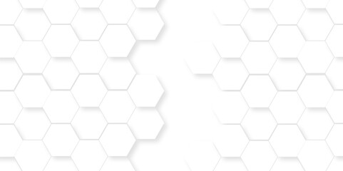 Vector abstract 3d white hexagon realistic mesh cell honeycomb texture. geometric white grid emboss hexagonal background. luxury emboss honeycomb white pattern shadow polygonal square web connection.