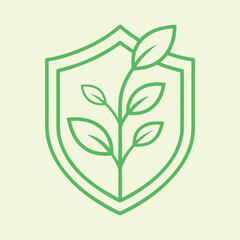 Tree inside shield vector illustration