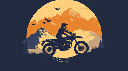 The logo showcases a rugged adventure motorcycle, depicted in a dynamic, angled perspective to convey movement and excitement