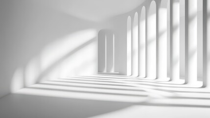 Fototapeta premium Minimalistic white background with only faint shadows, creating an airy, spacious effect.