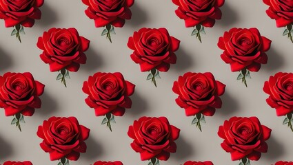 Bright red roses on an isolated background.