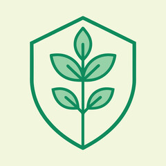 Tree inside shield vector illustration