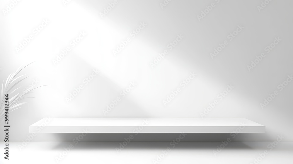 Poster plain white background with light shadows at the bottom for subtle depth, ideal for modern design el