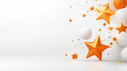 Playful animated stars and swirls scattered over a plain white background, with motion effects.