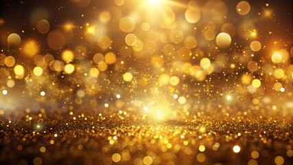 Abstract background with glowing gold particles