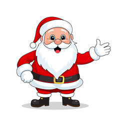 Cute Santa Claus isolated on a white background. Vector illustration.