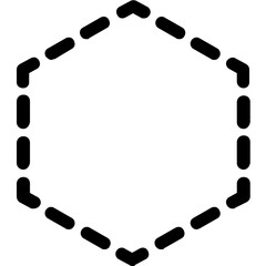 Hexagon Icon Dash Line Style. Simple Geometric Shapes Vector Illustration.