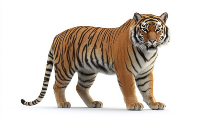 Obraz premium 3D rendering of a large tiger isolated on a white background