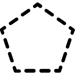 Pentagon Icon Dash Line Style. Simple Geometric Shapes Vector Illustration.