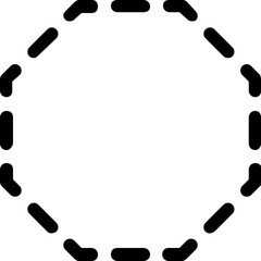 Octagon Icon Dash Line Style. Simple Geometric Shapes Vector Illustration.