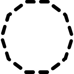 Decagon Icon Dash Line Style. Simple Geometric Shapes Vector Illustration.