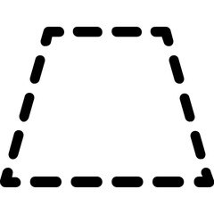 Trapezoid Icon Dash Line Style. Simple Geometric Shapes Vector Illustration.