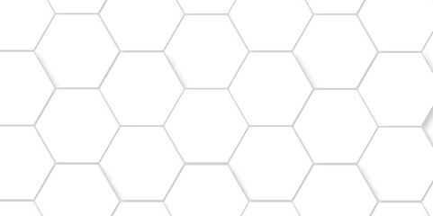 Vector abstract 3d white hexagon realistic mesh cell honeycomb texture. geometric white grid emboss hexagonal background. luxury emboss honeycomb white pattern shadow polygonal square web connection.