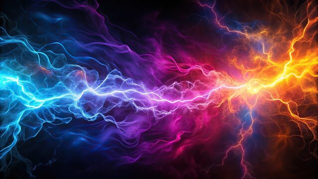 Abstract background with neon smoke energizing energy