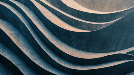 Curved architectural design featuring soft waves in textured material at a contemporary building