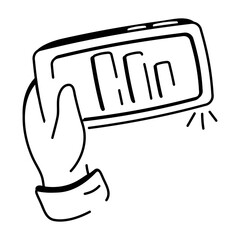 Drawing style icon of online analytics  
