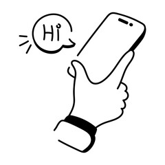 A doodle icon of online chat 

