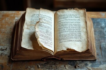 Obraz premium Motivational quote over an old, weathered book page, evoking a sense of history and wisdom.