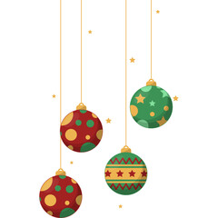 Hanging Christmas Balls Illustration