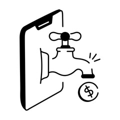 A hand drawn icon of online liquidity


