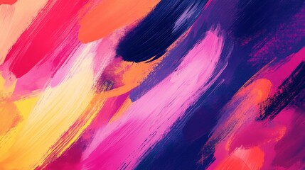 Motivational quote with abstract digital brush strokes in bold, vibrant colors, creating a lively and creative Facebook post.