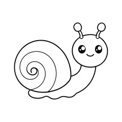 adorable-snail-line art vector illustration