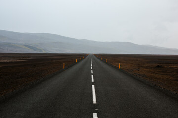 Scenic road in the mountains of Iceland