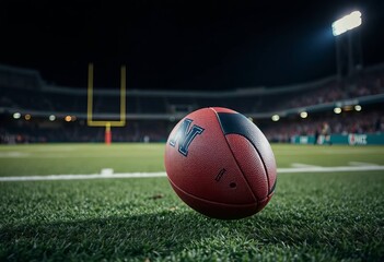 Close-Up of Football on Field