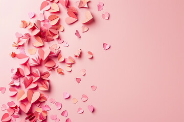 Fototapeta premium Beautiful greeting card with bright holiday composition for happy celebrate a valentines day